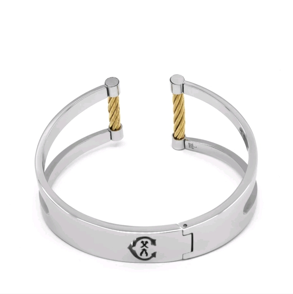 NIB XL Women’s Charriol Cable Cuff Bracelet Silver & Gold Tone Luxury Jewelry - Picture 2 of 7